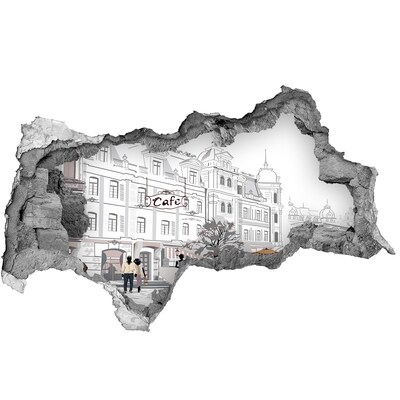 Dziura 3d fototapeta na ścianę Stare miasto