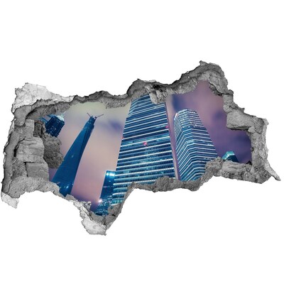 Fototapeta dziura na ścianę 3d Drapacze chmur