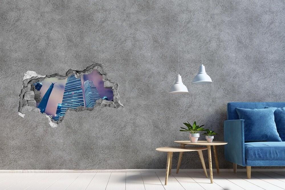 Fototapeta dziura na ścianę 3d Drapacze chmur