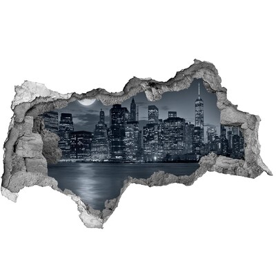 Fototapeta dziura na ścianę 3d Nowy Jork nocą