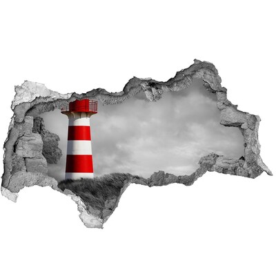 Fototapeta dziura na ścianę 3d Latarnia morska