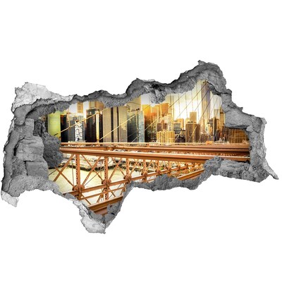 Fototapeta dziura na ścianę 3d Most Brookliński