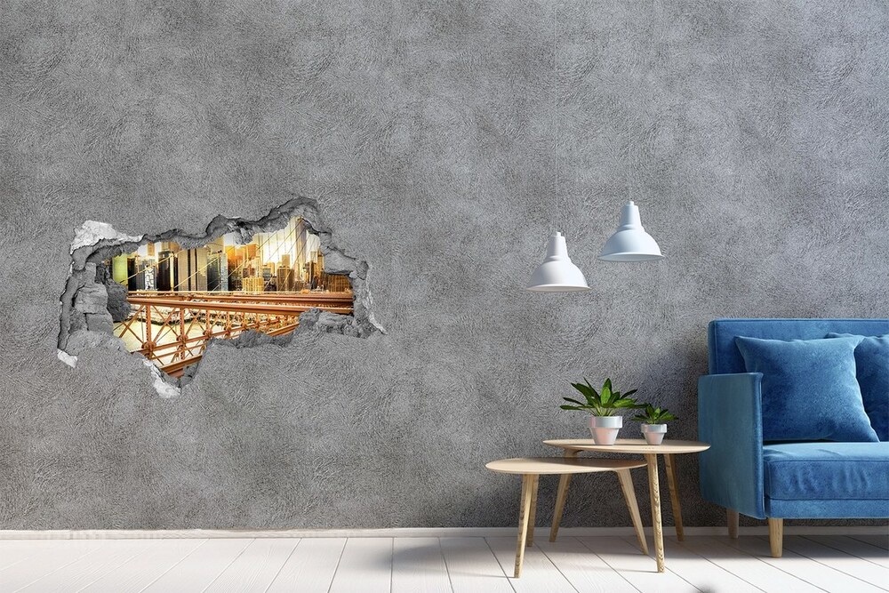 Fototapeta dziura na ścianę 3d Most Brookliński