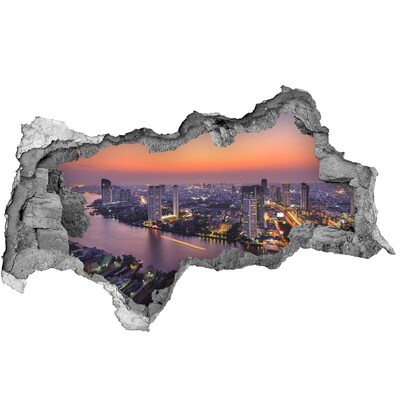 Fototapeta dziura na ścianę 3d Bangkok zachód