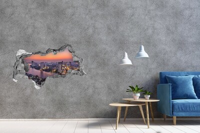 Fototapeta dziura na ścianę 3d Bangkok zachód