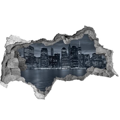 Fototapeta dziura na ścianę 3d Nowy Jork nocą
