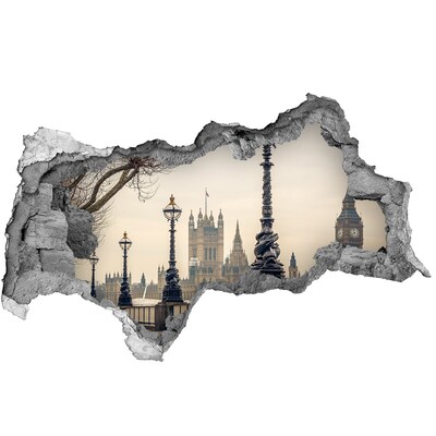 Fototapeta dziura na ścianę 3d Londyn jesienią