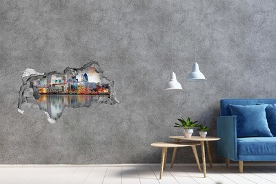 Fototapeta dziura na ścianę 3d Panorama Londynu