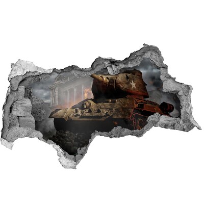 Fototapeta dziura na ścianę Czołg