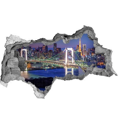 Fototapeta dziura na ścianę 3d Most w Tokio