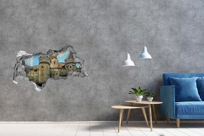 Fototapeta dziura na ścianę 3d Zamek w Szwajcarii