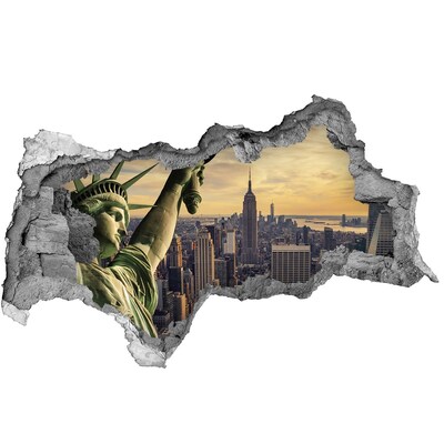 Fototapeta dziura na ścianę 3d Statua Wolności