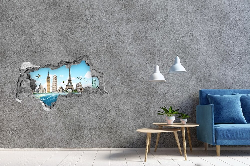 Fototapeta dziura na ścianę 3d Zabytki świata