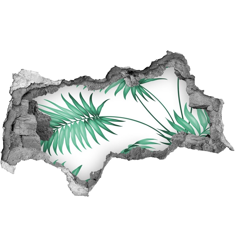 Okleina 3D dziura na ścianę Tropikalne liście