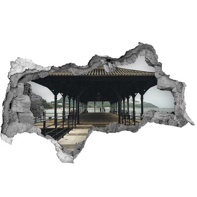 Fototapeta dziura na ścianę 3d Molo w Hongkongu