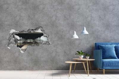 Fototapeta dziura na ścianę 3d Molo w Hongkongu