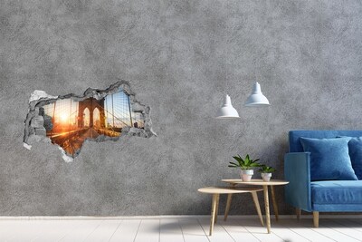 Fototapeta dziura na ścianę 3d Most Brookliński