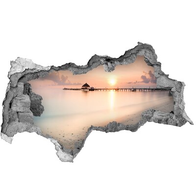 naklejka fototapeta 3D widok Plaża Malediwy