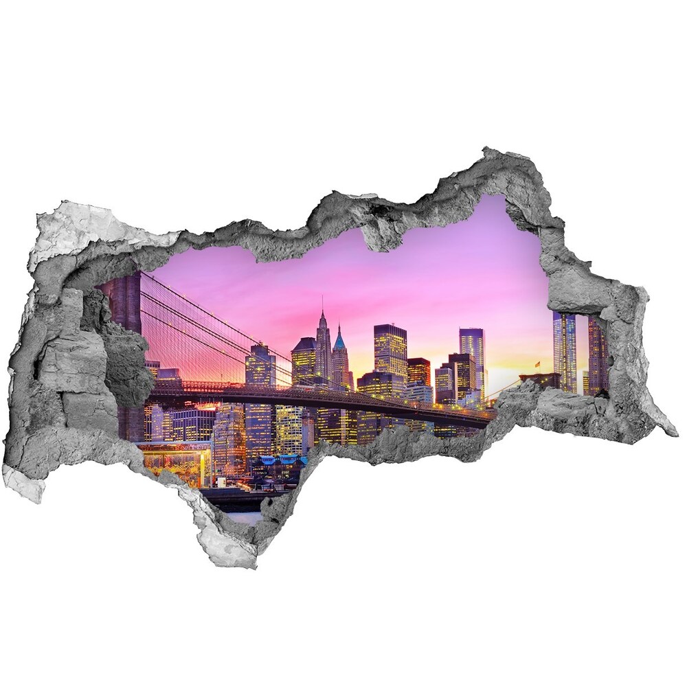 Fototapeta dziura na ścianę 3d Manhattan Nowy Jork