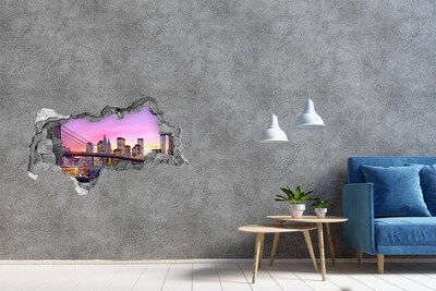 Fototapeta dziura na ścianę 3d Manhattan Nowy Jork