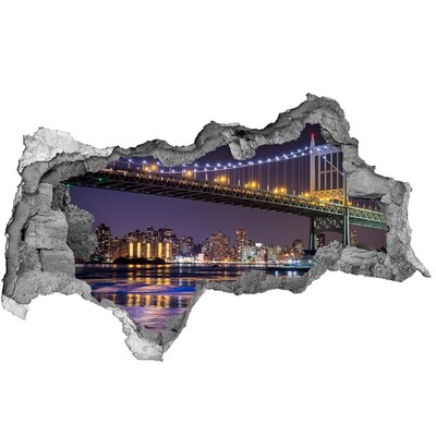 Fototapeta dziura na ścianę 3d Most w Nowym Jorku