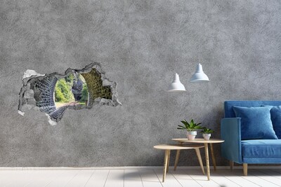 Fototapeta dziura na ścianę 3d Tunel kolejowy