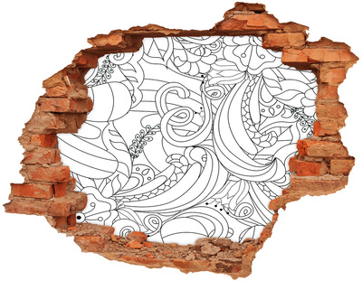 Naklejka 3D dziura na ścianę Ornamenty