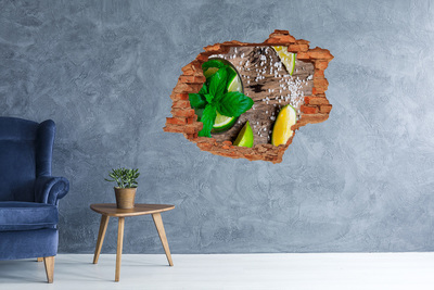 Naklejka 3D dziura samoprzylepna Mojito