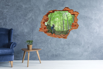 Fototapeta dziura na ścianę Ornitolog w lesie