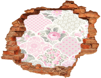 Naklejka 3D dziura samoprzylepna Róże i ornamenty