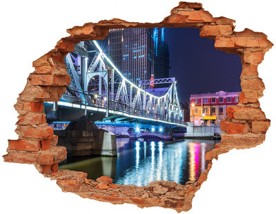 Fototapeta dziura na ścianę Szanghaj most