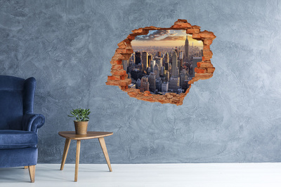 Fototapeta dziura na ścianę 3d Nowy Jork lot ptaka