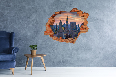 Fototapeta dziura na ścianę 3d Manhattan Nowy Jork