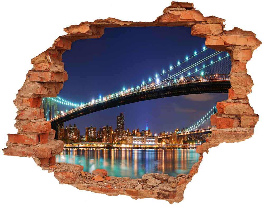 Fototapeta dziura na ścianę 3d Manhattan Nowy Jork