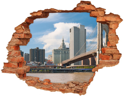 Fototapeta dziura na ścianę 3d Most Brookliński