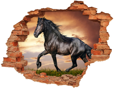 Dziura 3d fototapeta na ścianę Kłusujący koń
