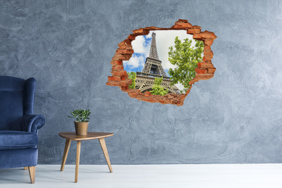 Fototapeta dziura na ścianę 3d Wieża Eiffla Paryż
