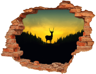 Dziura 3d fototapeta na ścianę naklejka Jeleń