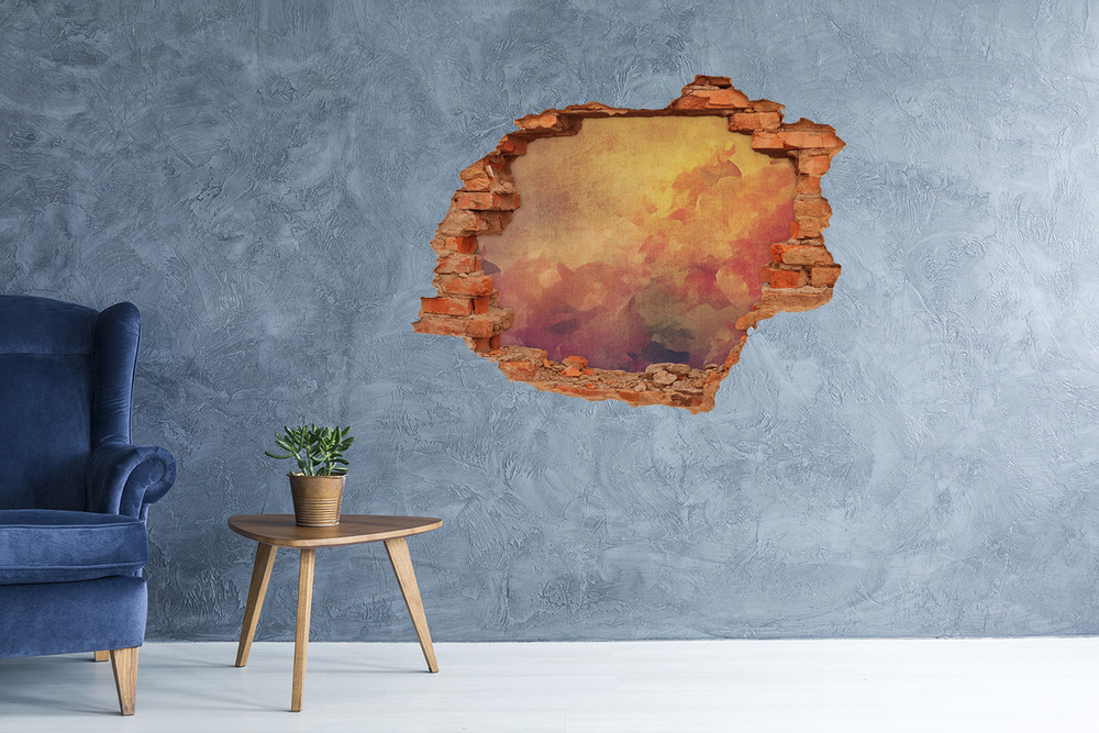 Dziura 3d fototapeta naklejka Kwiaty