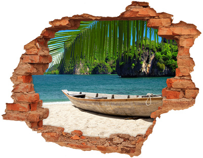 naklejka fototapeta 3D na ścianę Łódka na plaży