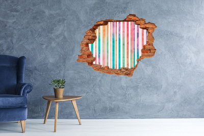 Dziura 3d fototapeta naklejka Tęczowe paski