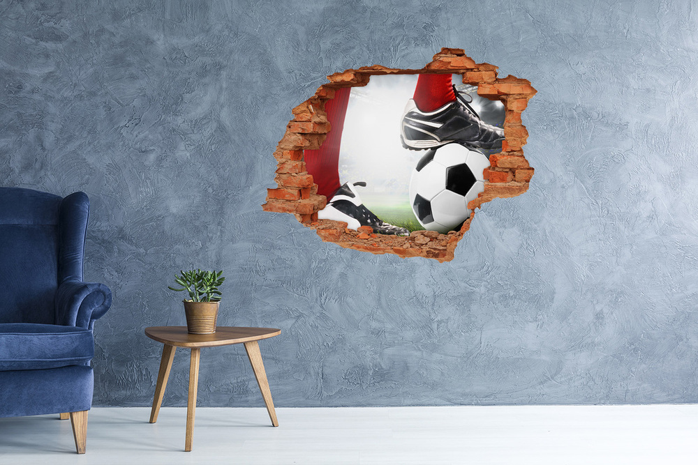Fototapeta dziura na ścianę 3d Nogi piłkarza