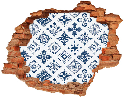 Naklejka 3D dziura na ścianę Kwiecisty wzór
