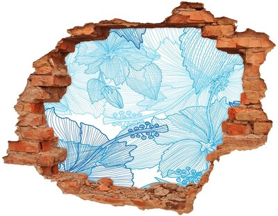 Naklejka 3D dziura samoprzylepna Hawajskie kwiaty