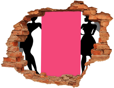 Dziura 3d fototapeta naklejka Sylwetki kobiet