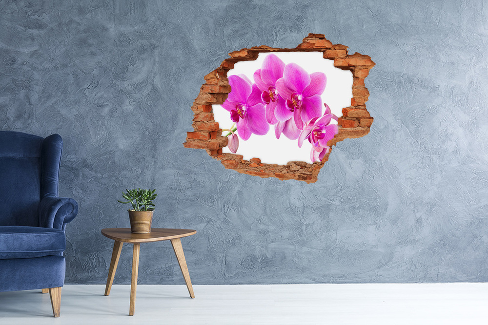 Samoprzylepna dziura naklejka Różowa orchidea