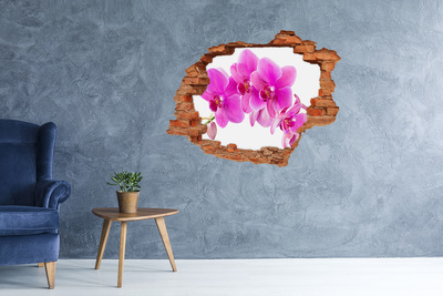 Samoprzylepna dziura naklejka Różowa orchidea