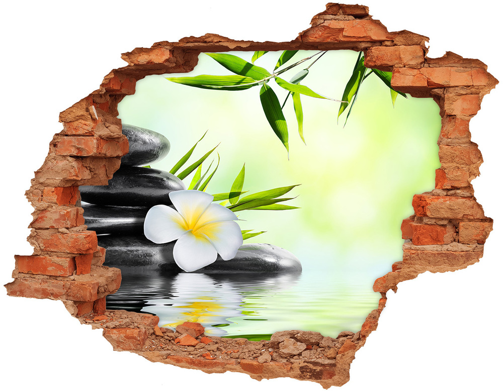 Samoprzylepna dziura na ścianę Plumeria i bambus