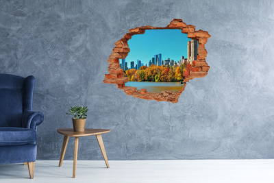 Fototapeta dziura na ścianę 3d Nowy Jork jesienią