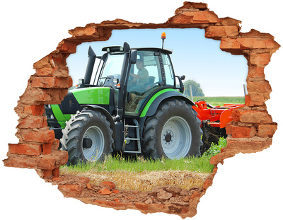 Foto zdjęcie dziura na ścianę Traktor na polu